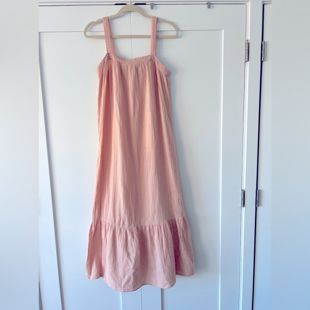 Magaschoni Peach Cotton Gauze Maxi Dress size: S